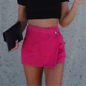 Vici - Stacey Hot Pink Denim Skort - Size Small